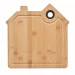 Brettchen aus Holz in Hausform Farbe Holzton zweite Ansicht