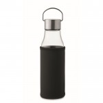 Glasflasche mit auslaufsicherem Deckel, Griff und Deckel, 500 ml Farbe transparent