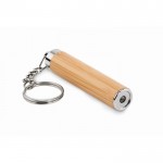 Schlüsselbund aus Bambus mit Taschenlampe Farbe Holzton