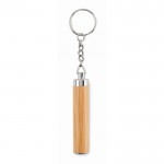 Schlüsselbund aus Bambus mit Taschenlampe Farbe Holzton erste Ansicht