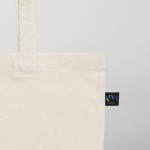 Fairtrade-Baumwolltasche mit langen Henkeln Fairtrade 140 g/m2 Farbe beige drittes Detailbild