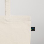 Fairtrade-Baumwolltasche mit langen Henkeln 140 g/m2 Farbe beige drittes Detailbild