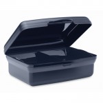 Lunchbox aus recyceltem PP mit einfachem Klickverschluss, 800 ml Farbe marineblau zweite Ansicht