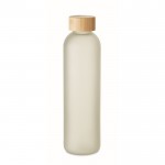 Glasflasche für Sublimationsdruck geeignet mit Bambusdeckel, 650ml Farbe weiß