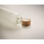 Glasflasche für Sublimationsdruck geeignet mit Bambusdeckel, 650ml Farbe weiß drittes Detailbild