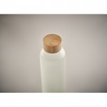 Glasflasche für Sublimationsdruck geeignet mit Bambusdeckel, 650ml Farbe weiß viertes Detailbild