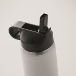 Flasche aus recyceltem Edelstahl, auslaufsicher, mit Strohhalm, 500 ml Farbe weiß drittes Detailbild