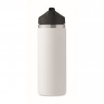 Flasche aus recyceltem Edelstahl, auslaufsicher, mit Strohhalm, 500 ml Farbe weiß siebte Ansicht