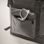 Canvas-Rucksack mit Rolltop-Reißverschluss und Polsterung in verschiedenen Teilen Farbe schwarz sechstes Detailbild