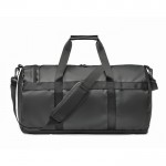 Reisetasche aus Segeltuch mit gepolstertem Boden, Griffen und Riemen Farbe schwarz vierte Ansicht