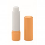 Veganer Lippenbalsam mit Vanillegeschmack und Lichtschutzfaktor 10 in recyceltem ABS-Etui Farbe orange