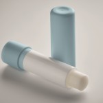 Veganer Lippenbalsam mit Vanillegeschmack und Lichtschutzfaktor 10 in recyceltem ABS-Etui Farbe hellblau viertes Detailbild