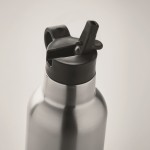 Auslaufssichere Flasche mit 2 austauschbaren Verschlüssen und Strohhalm, 700 ml Farbe mattsilber viertes Detailbild