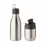 Thermoflasche aus Edelstahl mit Glas und Klappdeckel, 500 ml Farbe mattsilber zweite Ansicht