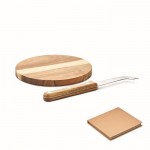 Kleines Käsebrett-Set aus Akazienholz mit Messer Farbe holzton