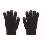 Taktile Handschuhe aus RPET-Polyester mit Korketikett mit Logo Farbe schwarz zweite Ansicht