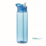 Auslaufsichere Tritan Renew™ Flasche für Sport mit Trinkhalm, 650 ml Farbe blau