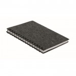Notizbuch mit Einband aus Filz und Stifthalter, A5-Blätter liniert Farbe dunkelgrau