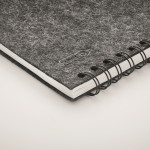 Notizbuch mit Einband aus Filz und Stifthalter, A5-Blätter liniert Farbe dunkelgrau sechstes Detailbild