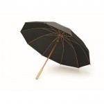 Windfester RPET-Pongee-Regenschirm mit manueller Öffner mit Bambusstruktur Ø104 Farbe schwarz