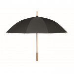 Windfester RPET-Pongee-Regenschirm mit manueller Öffner mit Bambusstruktur Ø104 Farbe schwarz dritte Ansicht