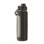 Glasflasche mit Silikonhülle und Deckel mit Griff, 750 ml Farbe schwarz