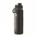 Glasflasche mit Silikonhülle und Deckel mit Griff, 750 ml Farbe schwarz zweite Ansicht