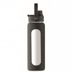 Glasflasche mit Silikonhülle und Deckel mit Griff, 750 ml Farbe schwarz achte Ansicht