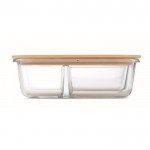 Lunchbox aus Glas mit 3 Fächern und Bambusdeckel, 800 ml Farbe transparent siebte Ansicht