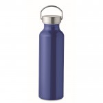 Flasche aus recyceltem Aluminium mit auslaufsicherem Verschluss und Griff, 500 ml Farbe blau