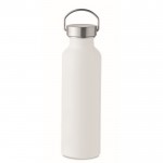 Flasche aus recyceltem Aluminium mit auslaufsicherem Verschluss und Griff, 500 ml Farbe weiß