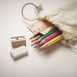 Malset für Kinder mit Farben, Bleistift, Radiergummi, Lineal und Spitzer Farbe beige fünftes Detailbild