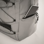 Gepolsterter, reflektierender Polyester-Rucksack für 15-Zoll-Laptops Farbe mattsilber sechstes Detailbild