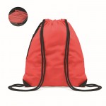 Reflektierender Sackrucksack mit dicken Seilen und Reißverschlusstasche Farbe rot