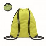 Reflektierender Sackrucksack mit dicken Seilen und Reißverschlusstasche Farbe gelb