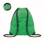 Reflektierender Sackrucksack mit dicken Seilen und Reißverschlusstasche Farbe grün