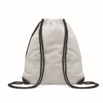 Reflektierender Sackrucksack mit dicken Seilen und Reißverschlusstasche Farbe beige sechste Ansicht