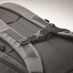 Reflektierender und wasserabweisender Rucksack aus 190T Polyester Farbe schwarz achtes Detailbild