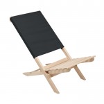 Klappbarer Strandstuhl aus Holz mit Sitzfläche mit maximalem Gewicht von 95 kg Farbe schwarz