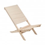 Klappbarer Strandstuhl aus Holz mit Sitzfläche mit maximalem Gewicht von 95 kg Farbe beige