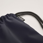 Turnbeutel mit dickem Kordelzug aus RPET-Polyester mit Reißverschlusstasche Farbe blau fünftes Detailbild