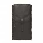 Rucksack mit Rolltop-Reißverschluss und gepolsterter Rückseite aus RPET-Polyester Farbe schwarz neunte Ansicht