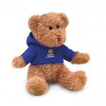 Teddybär mit T-Shirt Werbeartikel Farbe blau Ansicht mit Logo 1