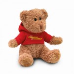 Teddybär mit T-Shirt Werbeartikel Farbe rot zweite Ansicht mit Logo
