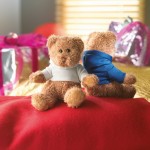 Teddybär mit T-Shirt Werbeartikel Farbe weiß Stimmungsbild