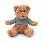 Teddybär mit T-Shirt Werbeartikel Farbe grau