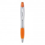 2-in-1-Kugelschreiber bunt mit Neonfarbe Farbe orange
