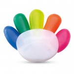 5 fluoreszierende Farben in einer Hand Farbe gemischt