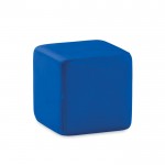 Antistress-Würfel mit Logo bedruckt Farbe Blau Ansicht Druckbereich