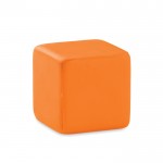 Antistress-Würfel mit Logo bedruckt Farbe Orange